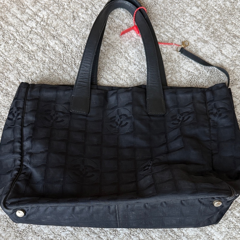 CHANEL Black Quilted Logo Tote
